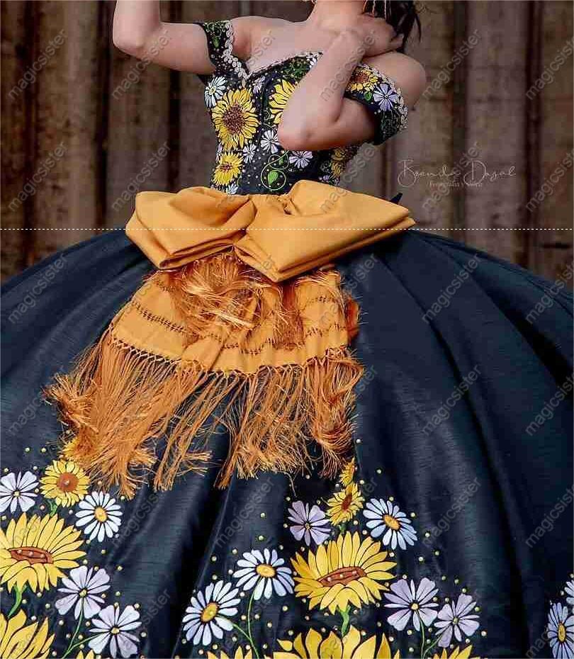 Instock Factory Wholesale Sunflower Quninceanera Dress