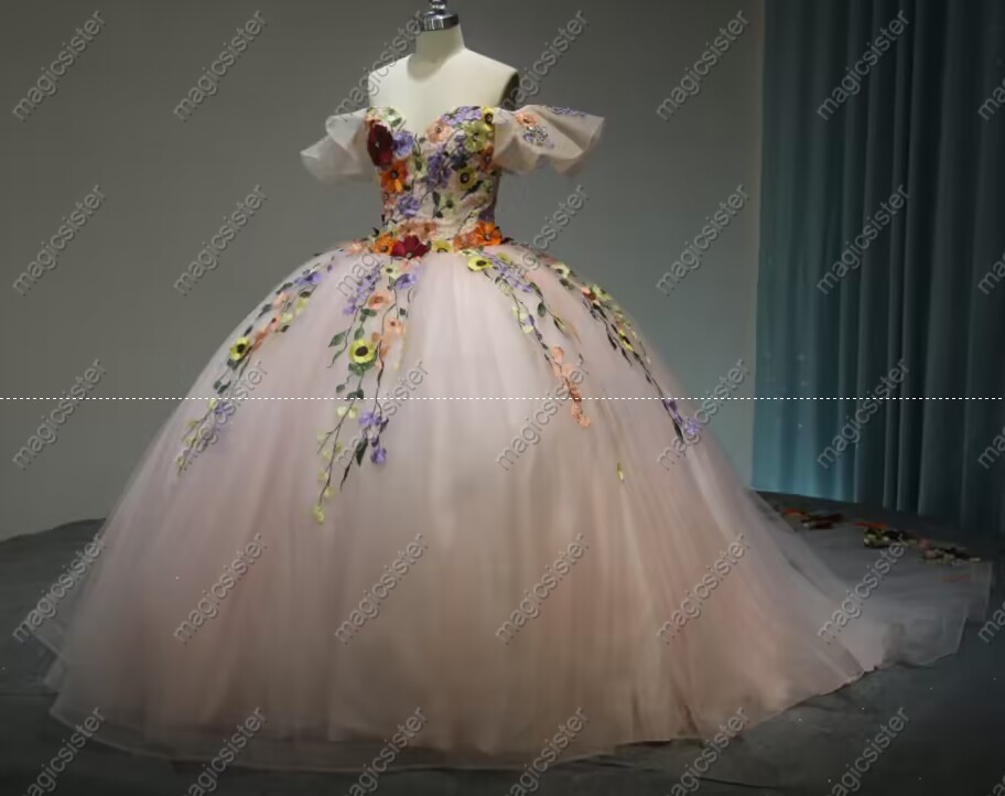 Instock Factory Wholesale Sunflower Quninceanera Dress