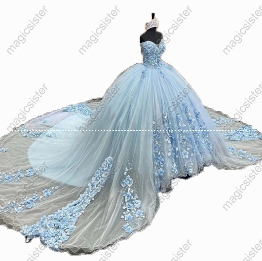 3D Flowers Quinceanera dresses