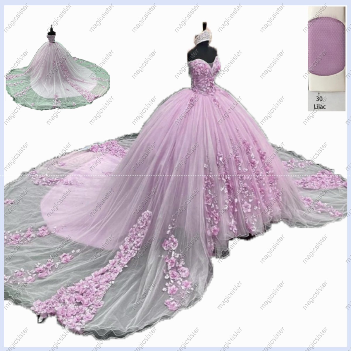 3D Flowers Quinceanera dresses