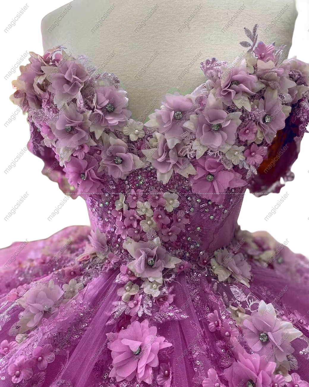 Beautiful Factory Wholesale 3D Flower Quinceanera Dress