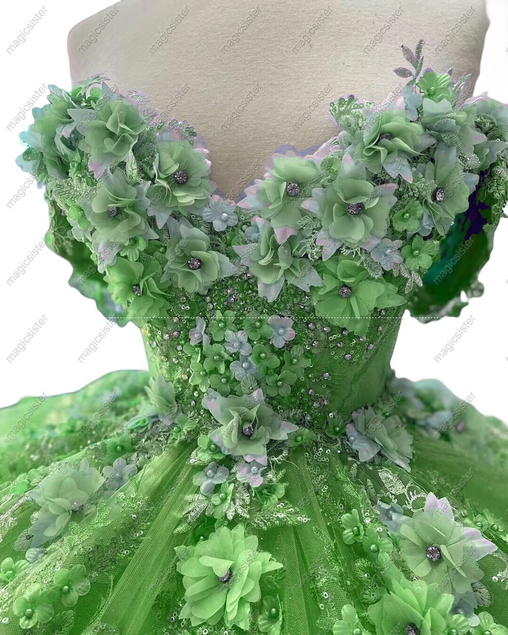 Beautiful Factory Wholesale 3D Flower Quinceanera Dress