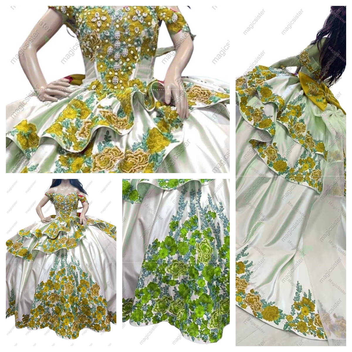 Hotselling Factory Wholesale Embroidery Charro Quinceanera Dress