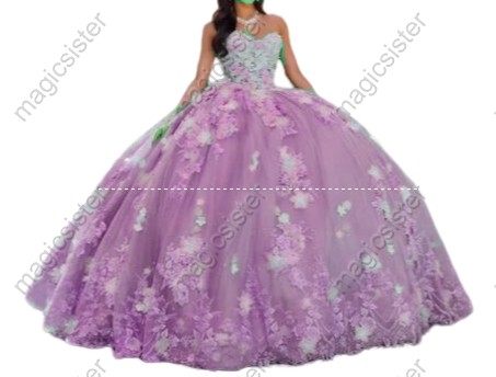 Elegant Instock 3D Flower Quinceanera Dress