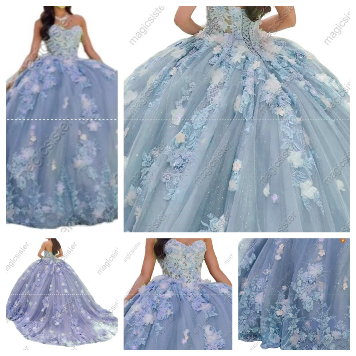 Elegant Instock 3D Flower Quinceanera Dress