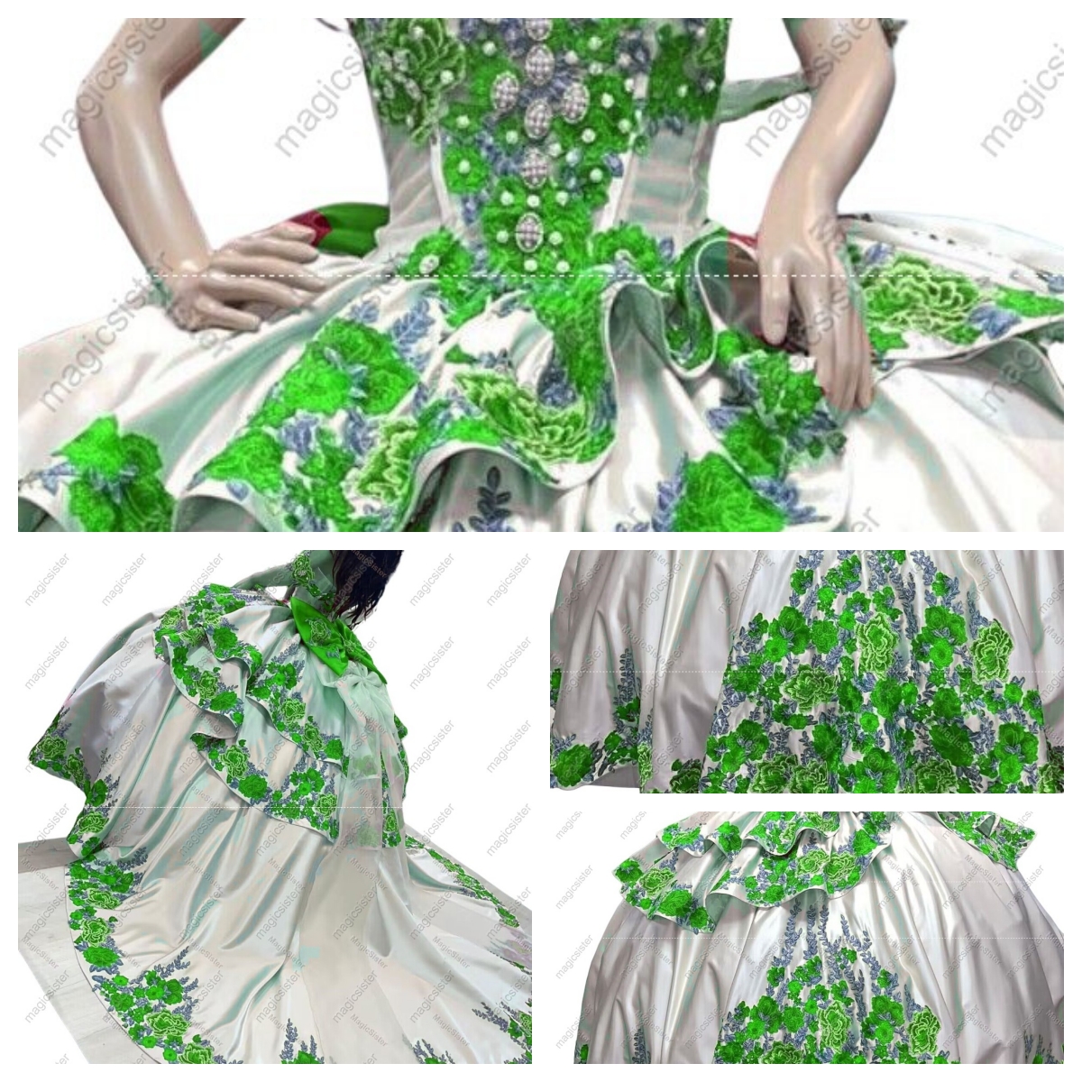 Hotselling Factory Wholesale Embroidery Charro Quinceanera Dress