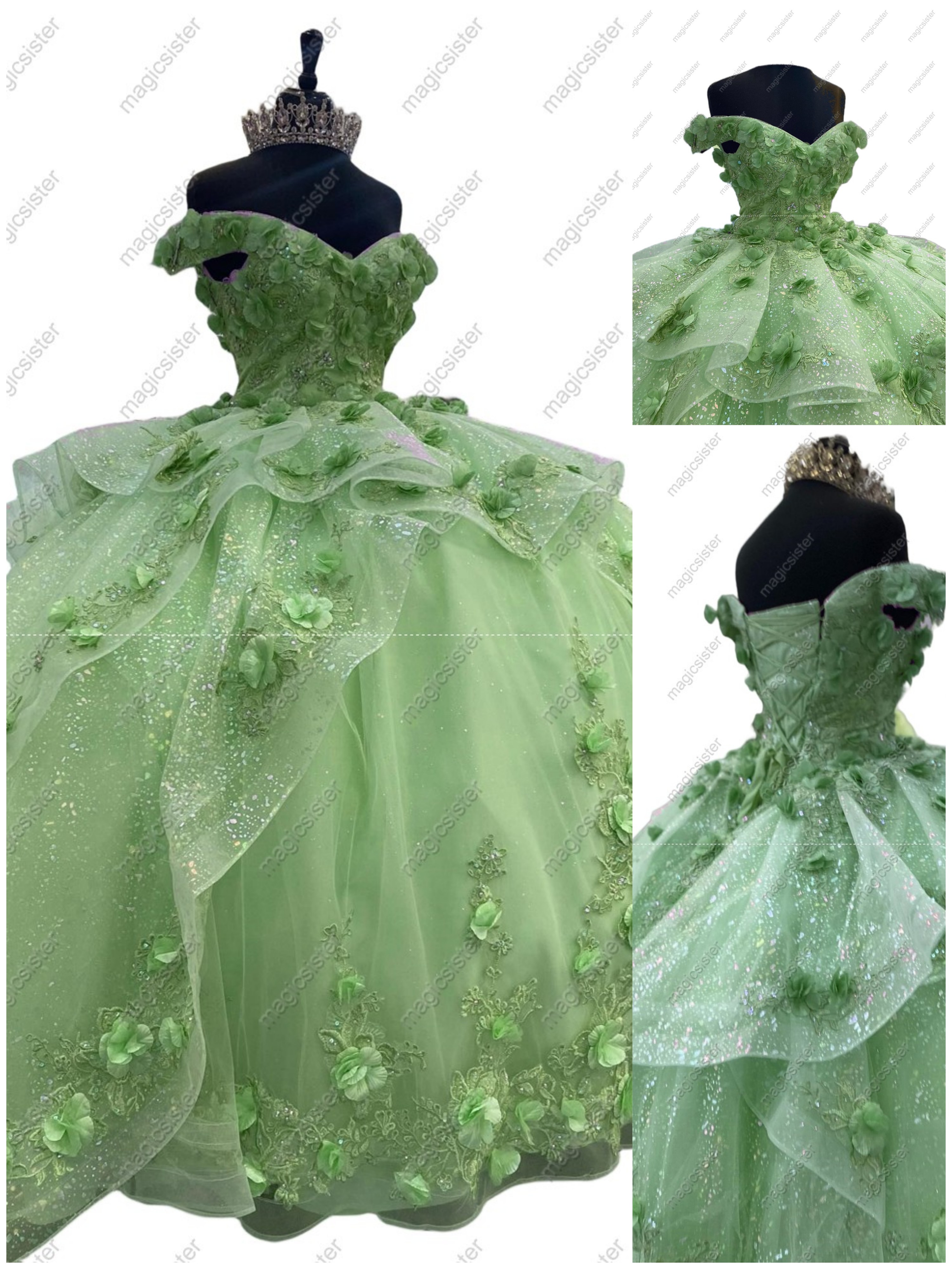 Beautiful Factory Wholesale 3D Flower Quinceanera Dress