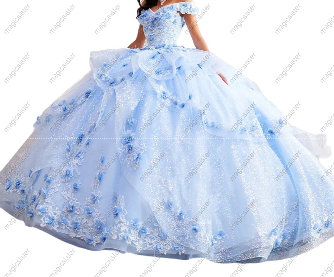 Beautiful Factory Wholesale 3D Flower Quinceanera Dress
