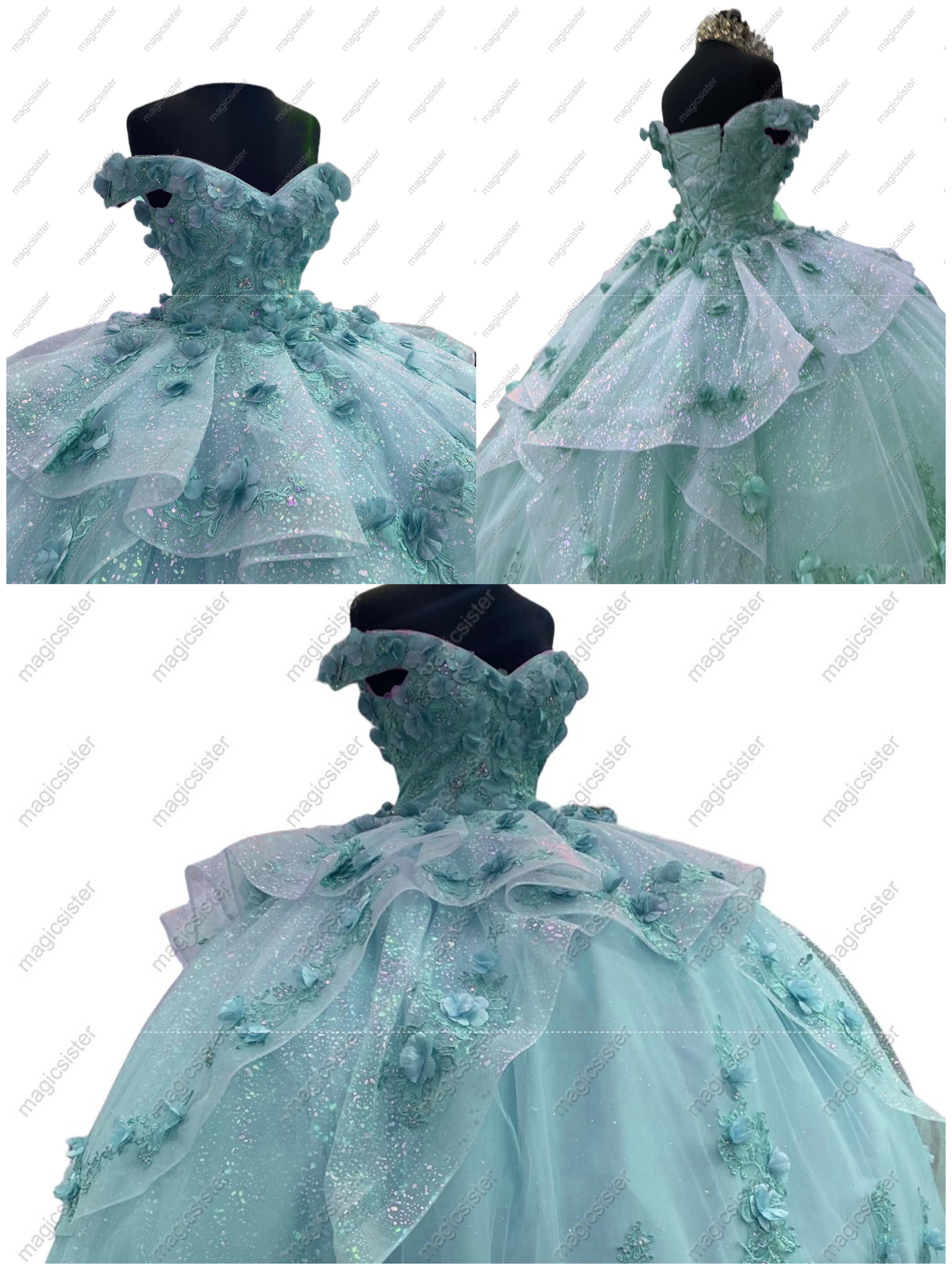 Beautiful Factory Wholesale 3D Flower Quinceanera Dress