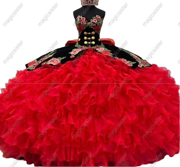 Hotselling Embroidery Charro Quinceanera Dress