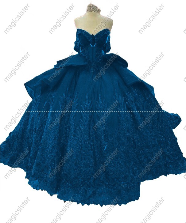 Superhot Factory Wholesale 3D Flowers Sequined Quinceanera Dress