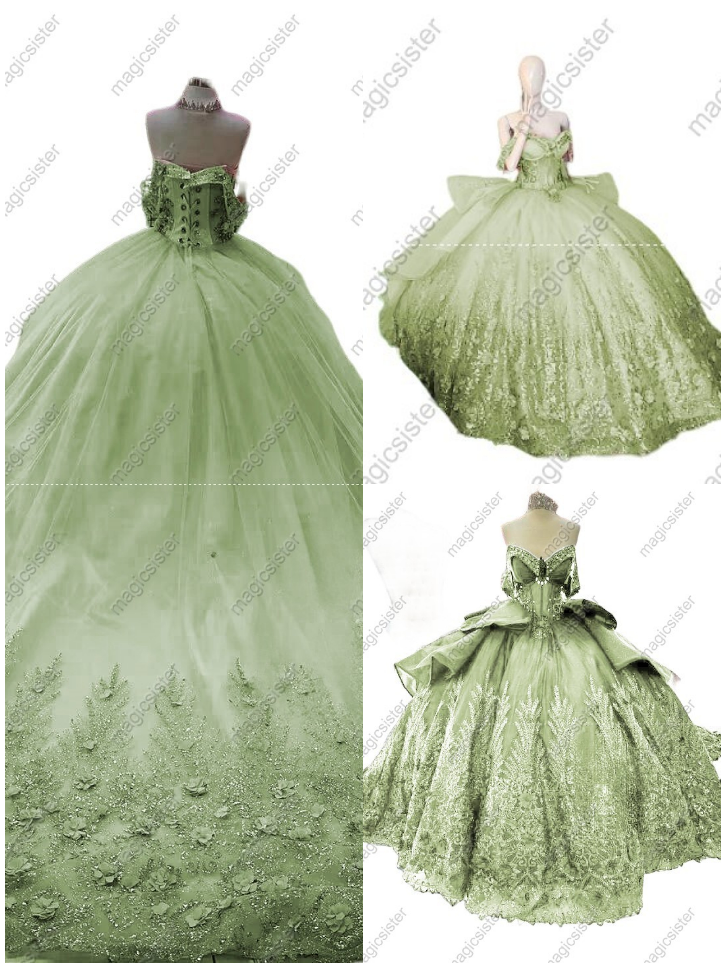 Superhot Factory Wholesale 3D Flowers Sequined Quinceanera Dress