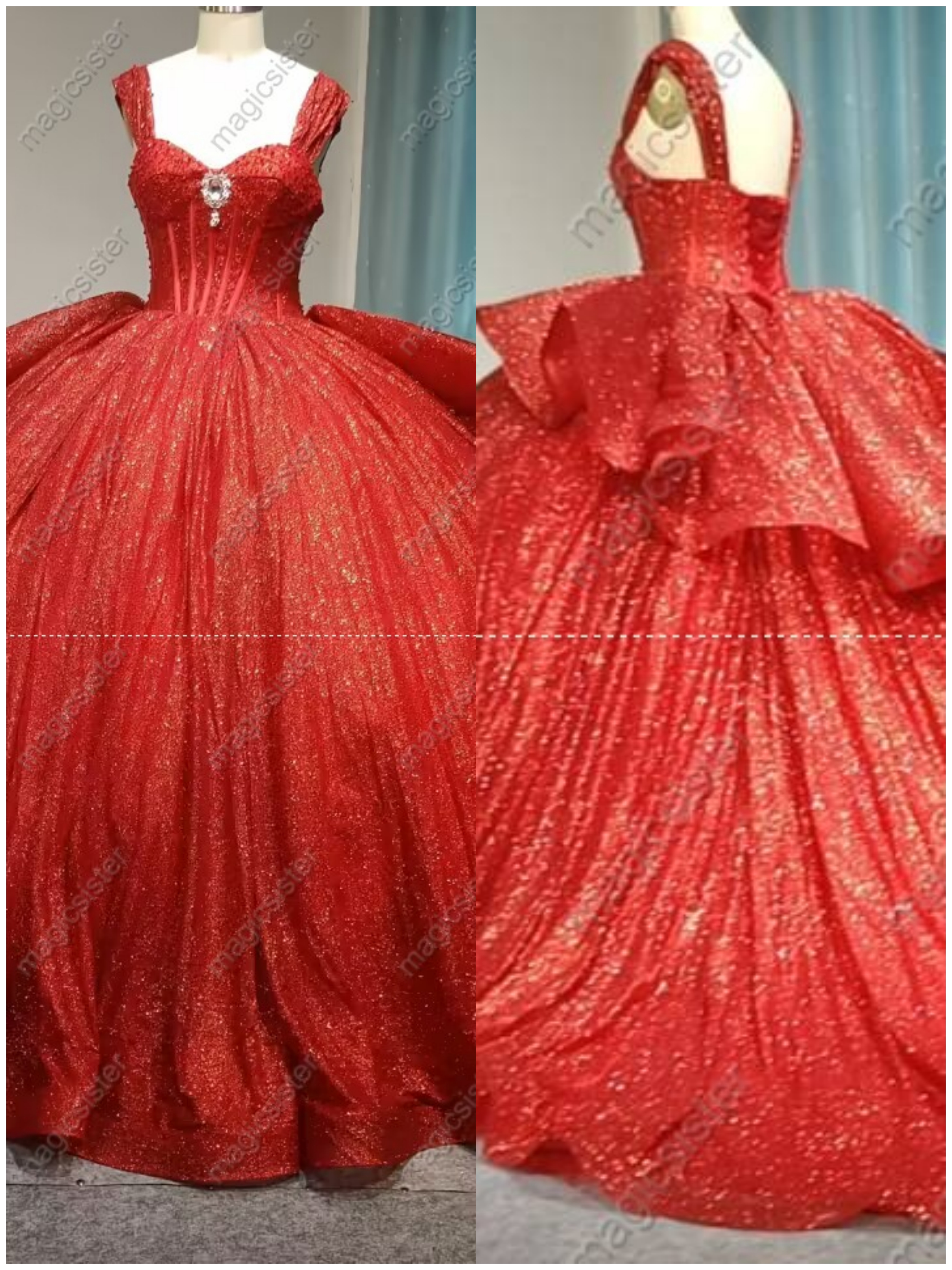 Superhot Unique Factory Wholesale Glitter Quinceanera Dresses