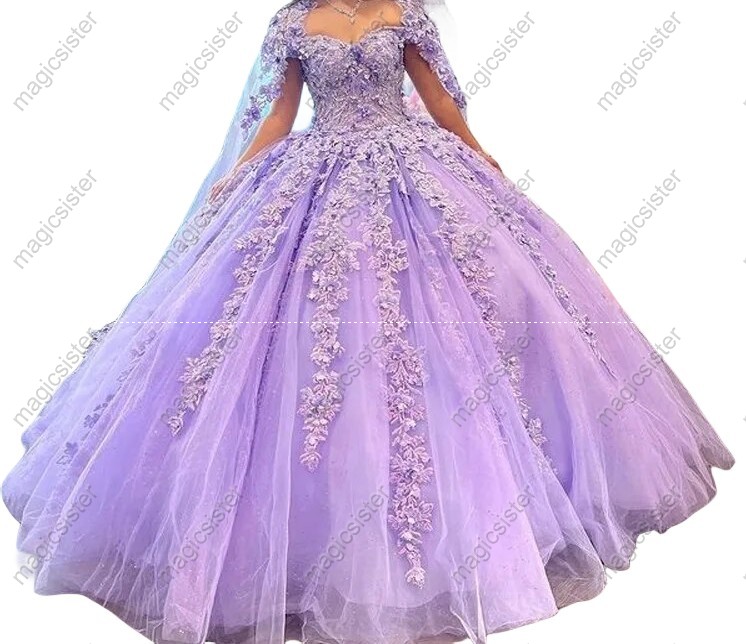 Factory Wholesale 3D Floral Appliques Quinceanera Dress