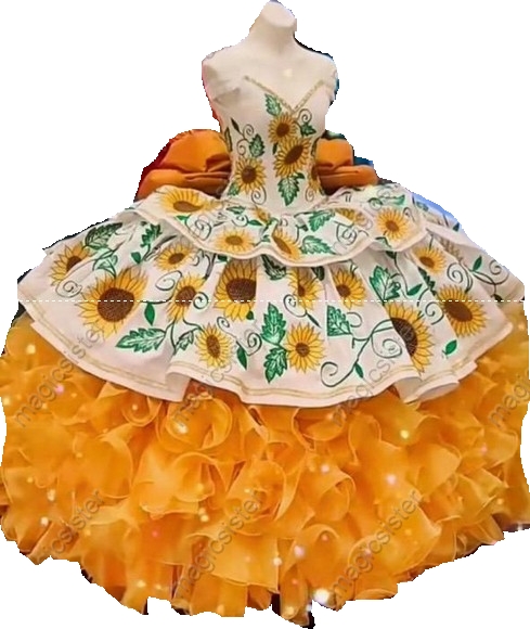 Hot Selling Factory Wholesale Sunflower Quinceanera Dress