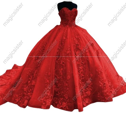 Luxurious Factory Wholesale Floral Appliques Quinceanera Ball Gowns