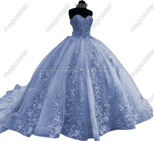 Luxurious Factory Wholesale Floral Appliques Quinceanera Ball Gowns