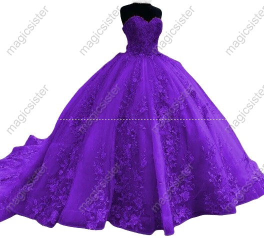 Luxurious Factory Wholesale Floral Appliques Quinceanera Ball Gowns