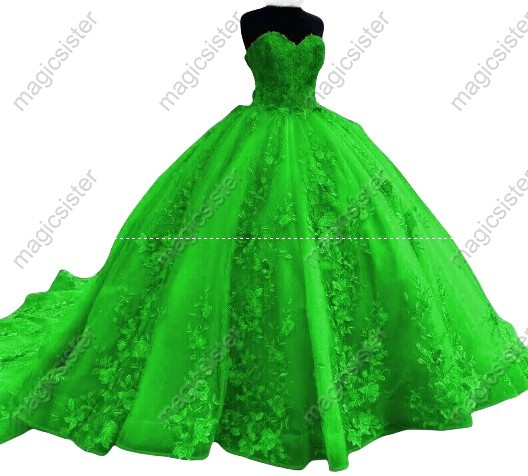 Luxurious Factory Wholesale Floral Appliques Quinceanera Ball Gowns