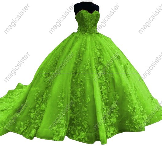 Luxurious Factory Wholesale Floral Appliques Quinceanera Ball Gowns