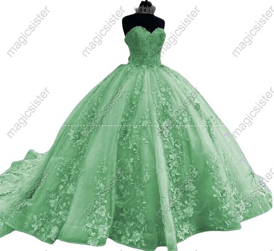 Luxurious Factory Wholesale Floral Appliques Quinceanera Ball Gowns