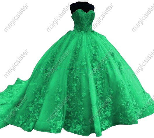 Luxurious Factory Wholesale Floral Appliques Quinceanera Ball Gowns