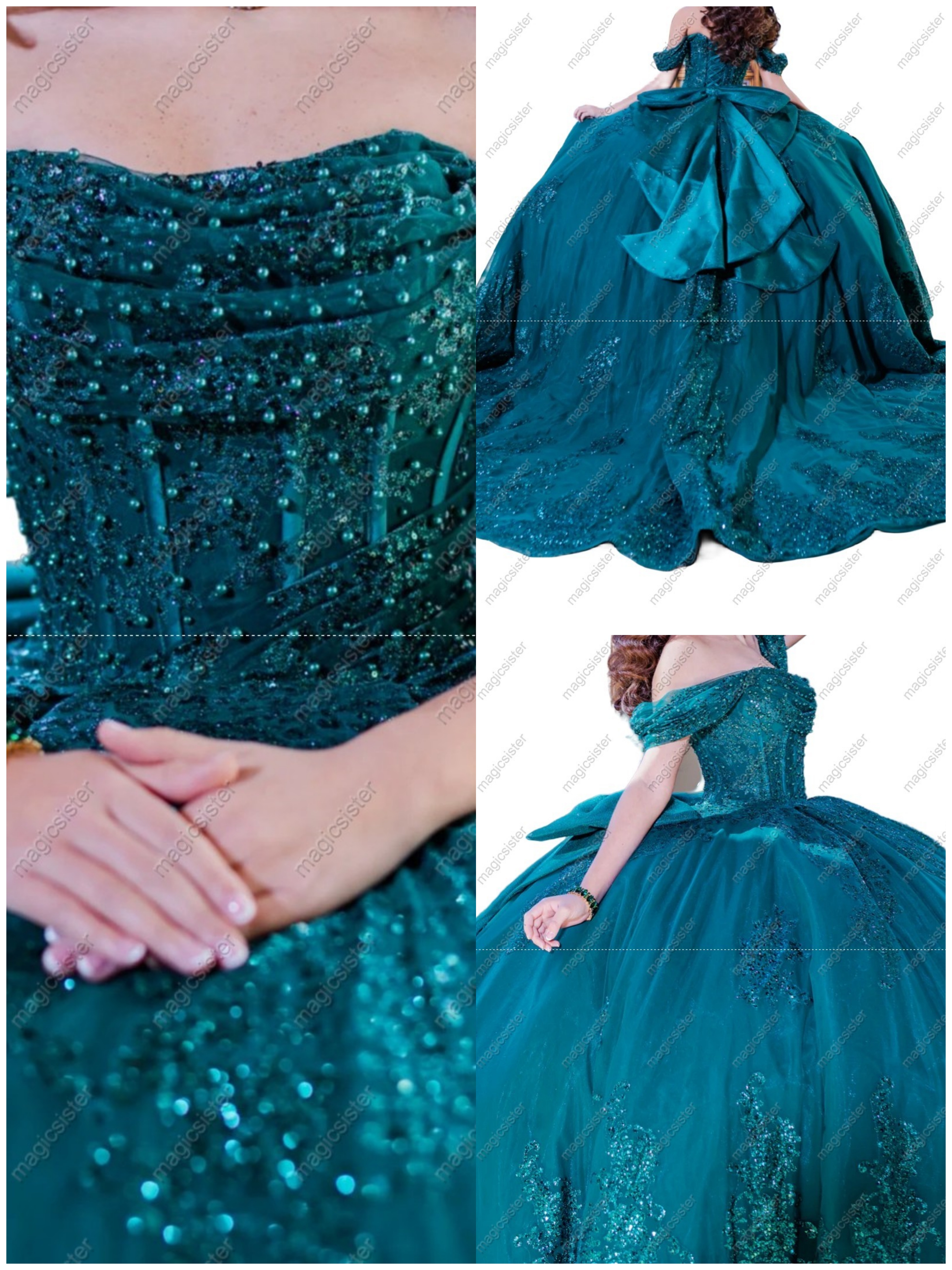 Luxury Glitter Appliques Factory Wholesale Quinceanera Dress