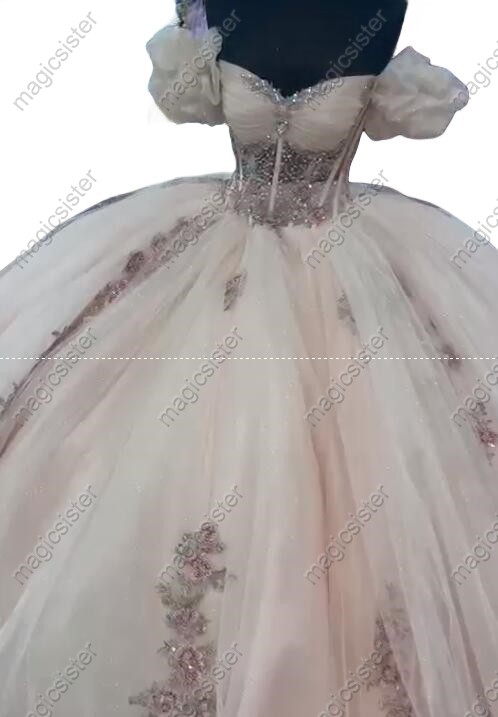 Luxury Factory Wholesale Puff Sleeves Quinceanera Dress