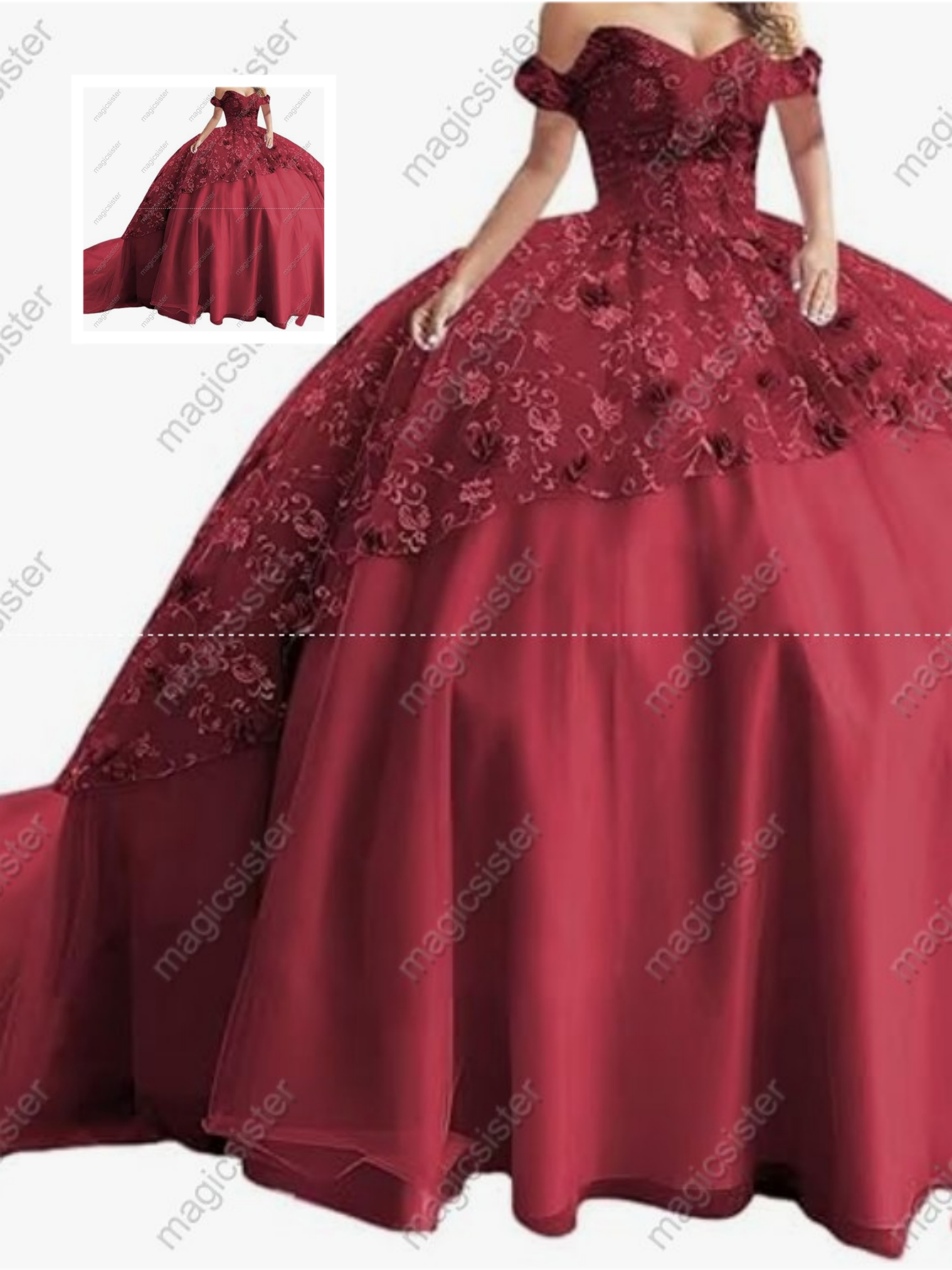 Instock Factory Glitter Fabric and 3D Flowers Quinceanera Dress