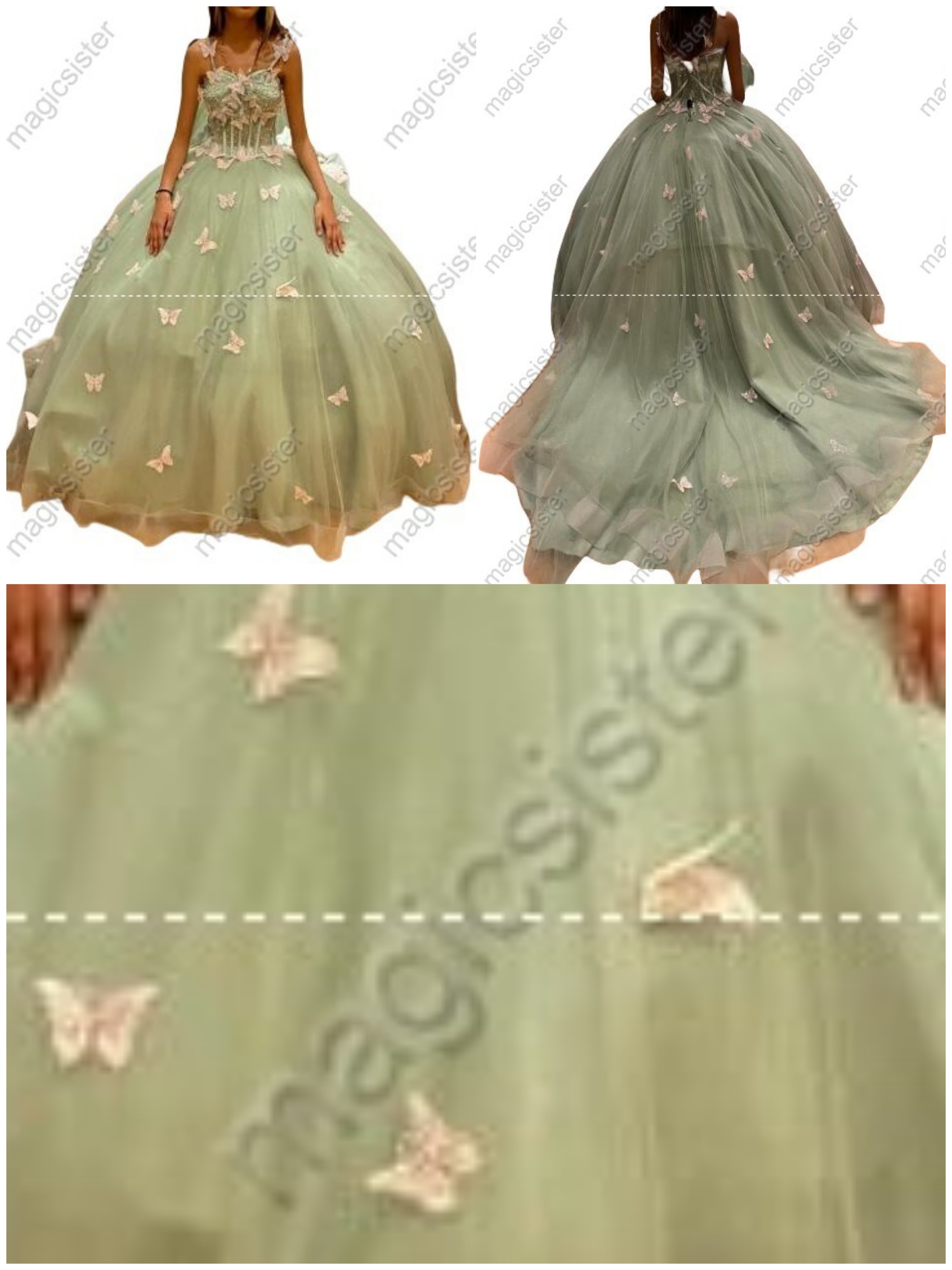 Topselling Factory Wholesale Princess Butterfly Quinceanera Dress