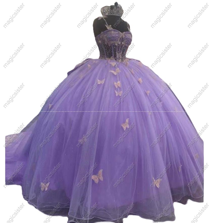 Topselling Factory Wholesale Princess Butterfly Quinceanera Dress