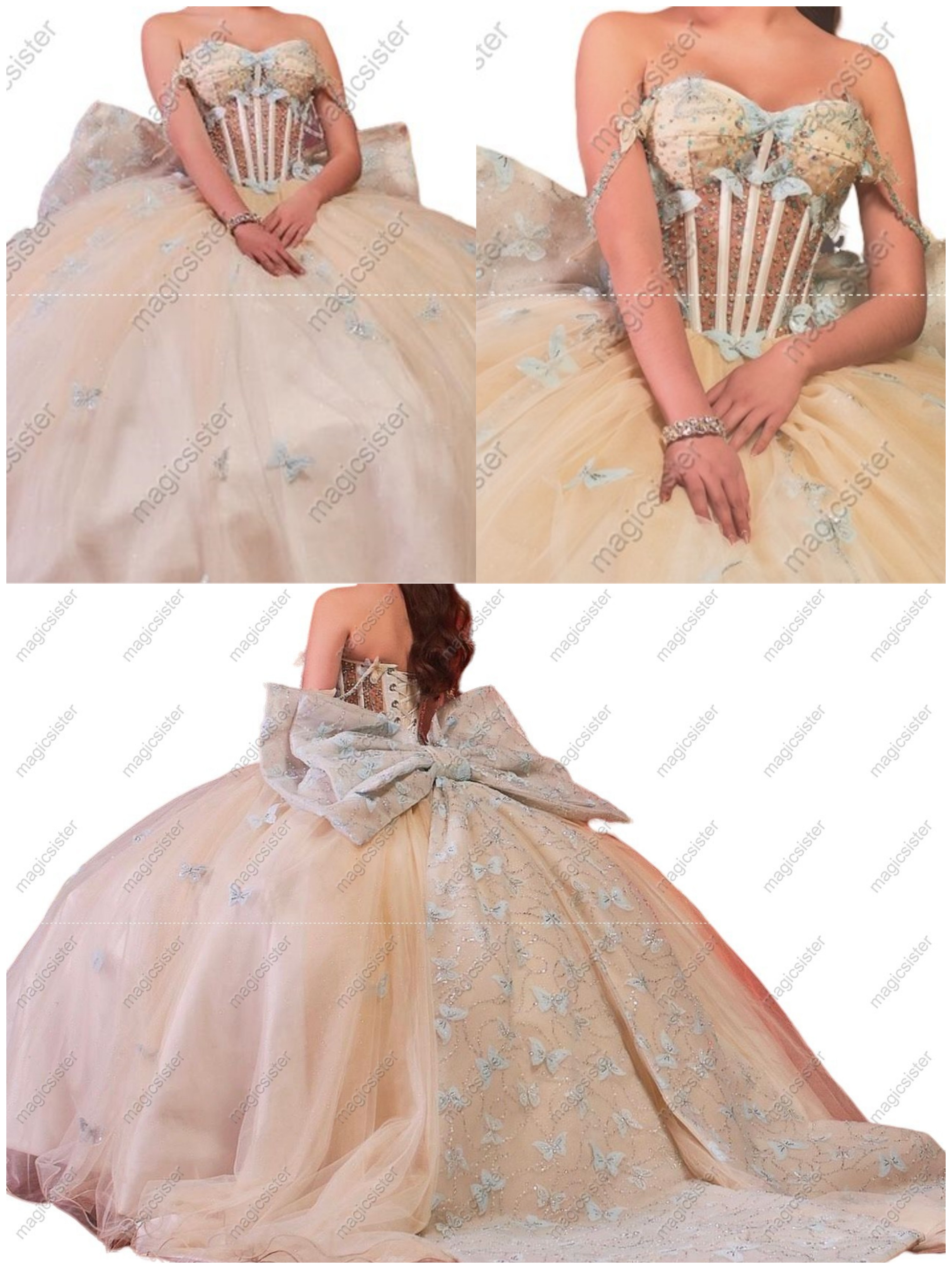 Topselling Princess Butterfly Quinceanera Dress