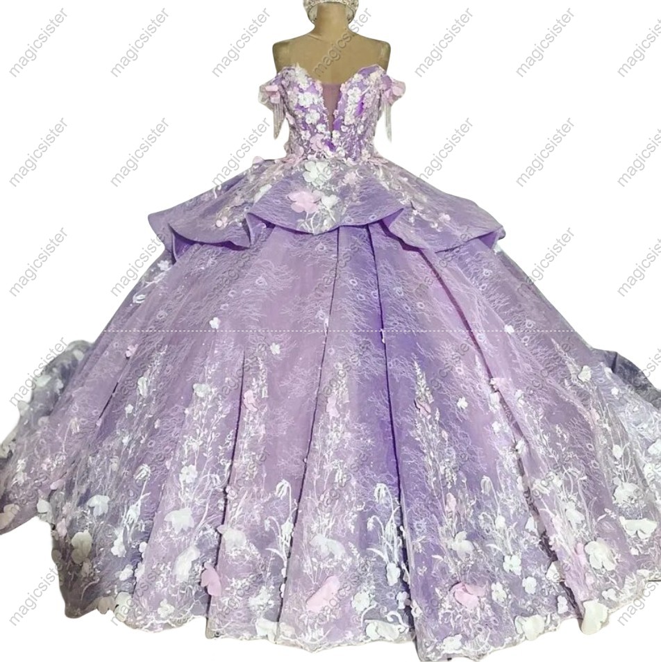 Elegant 3D Floral Quinceanera dresses