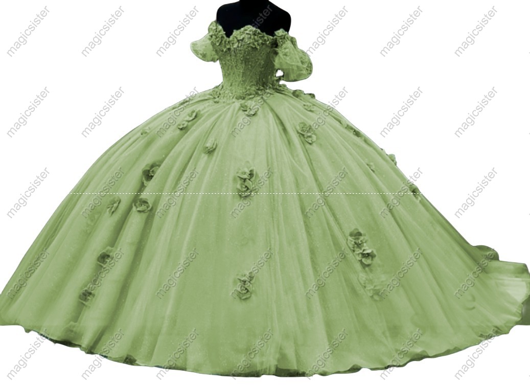 Elegant Factory Wholesale 3D Flower Quinceanera Dress