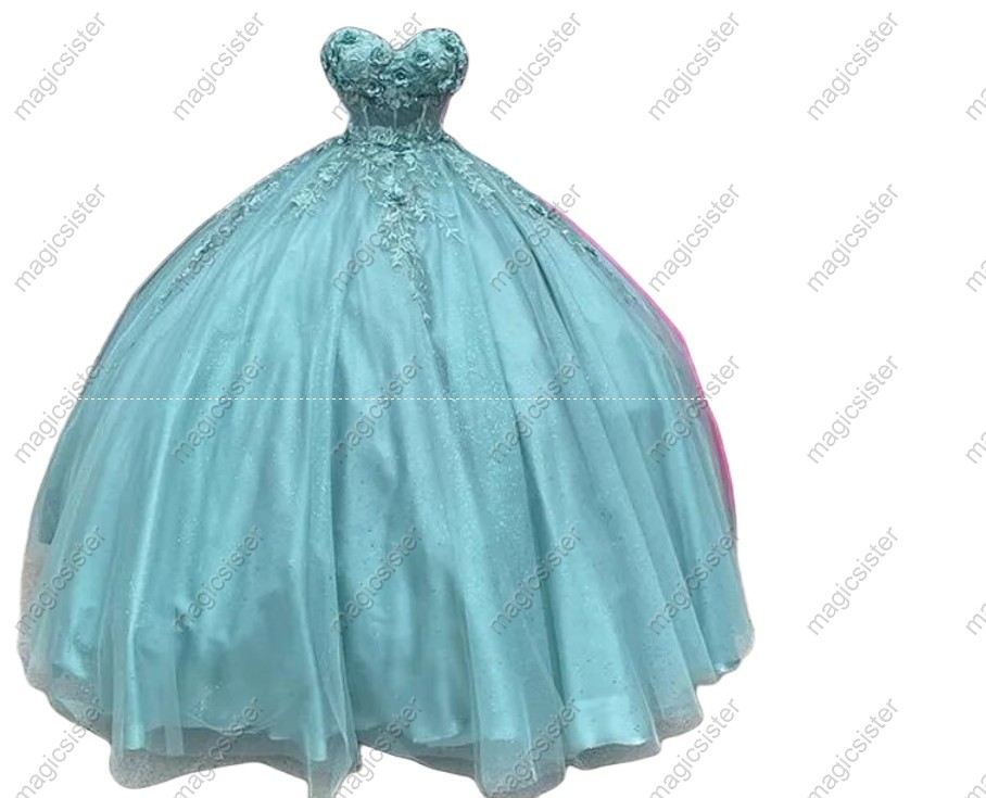 Factory Wholesale Lace Floral Appliques Quinceanera Dress