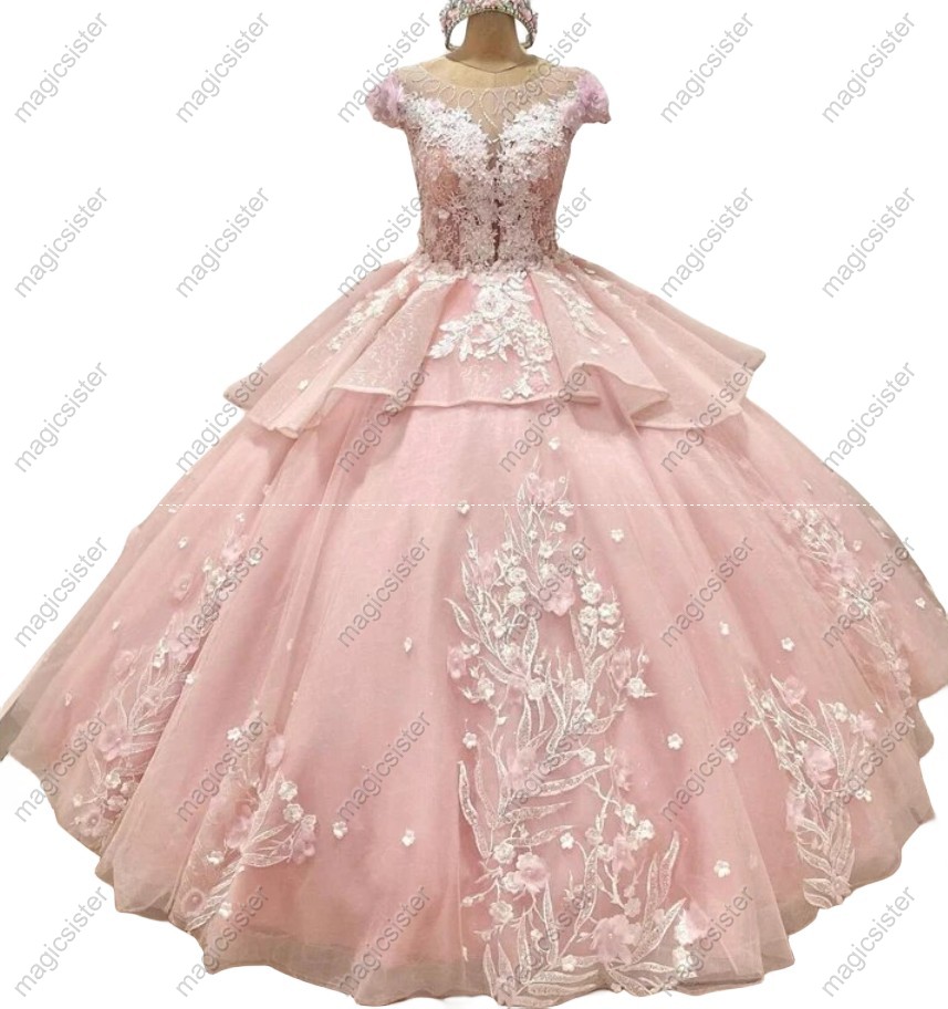 Blush Sweet 3D Floral Quinceanera dresses