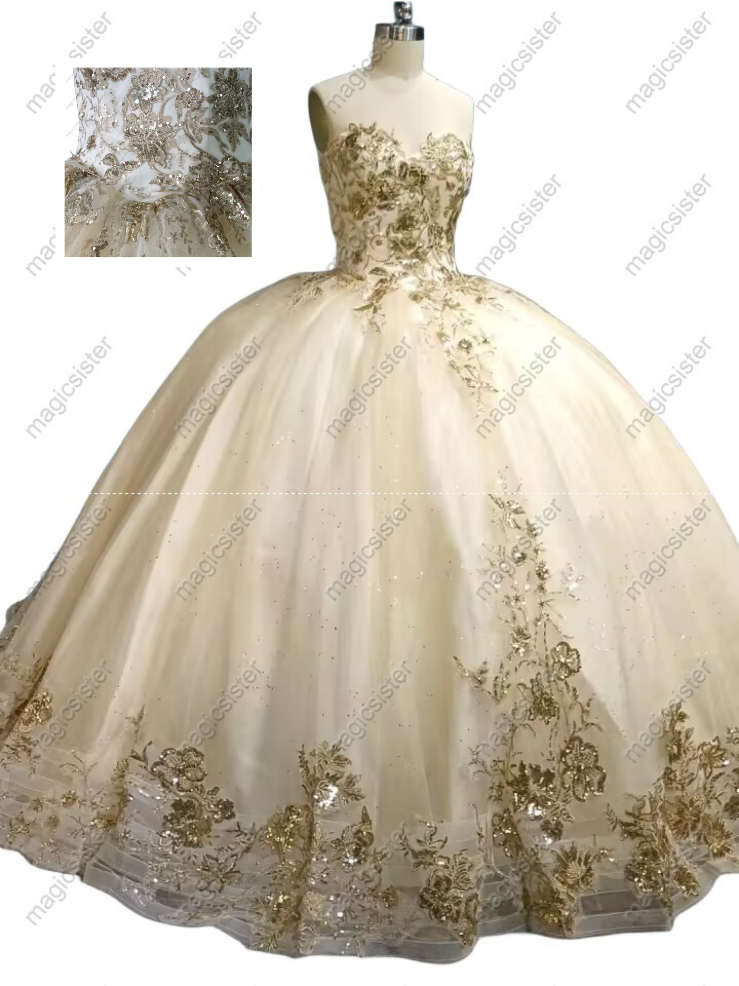 Factory Wholesale Fashionable Sequins Quinceanera Dress