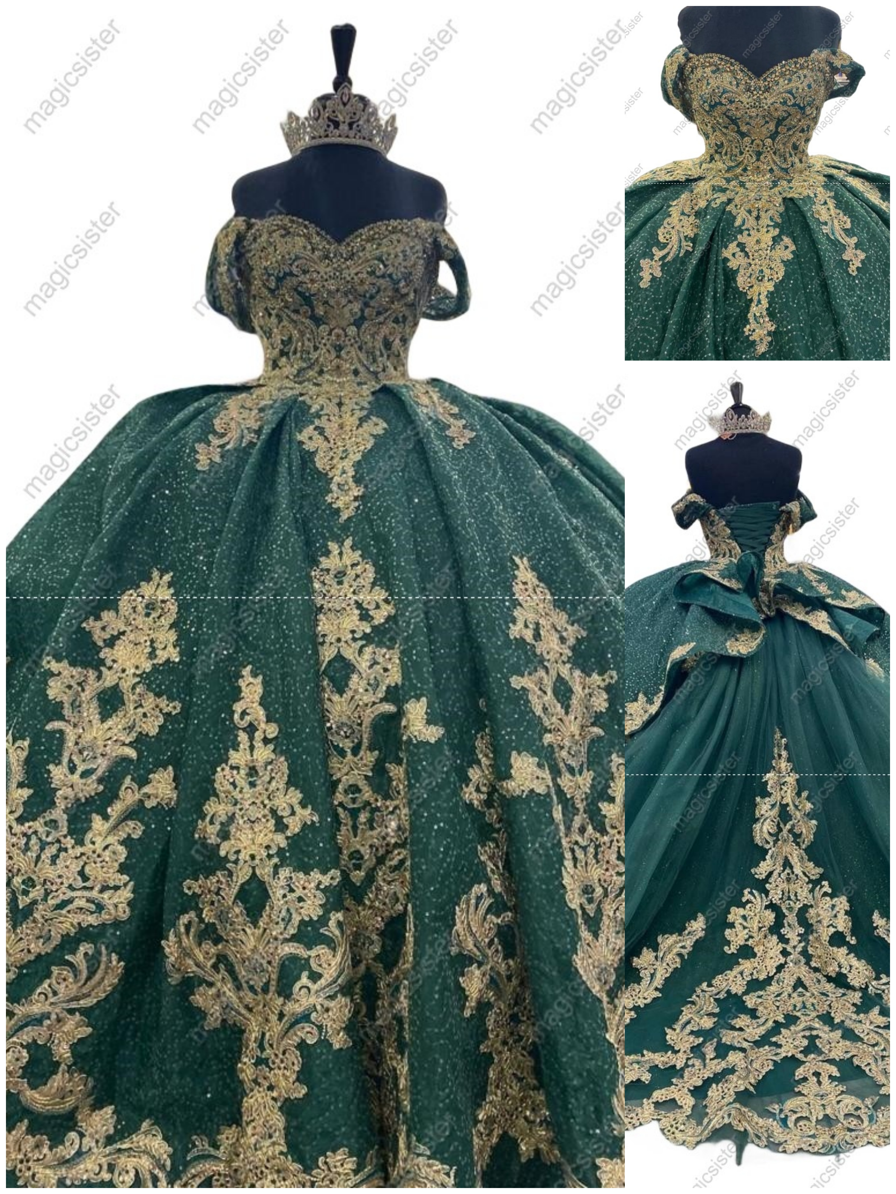 Emerald Green Factory Wholesale Superhot Quinceanera dresses