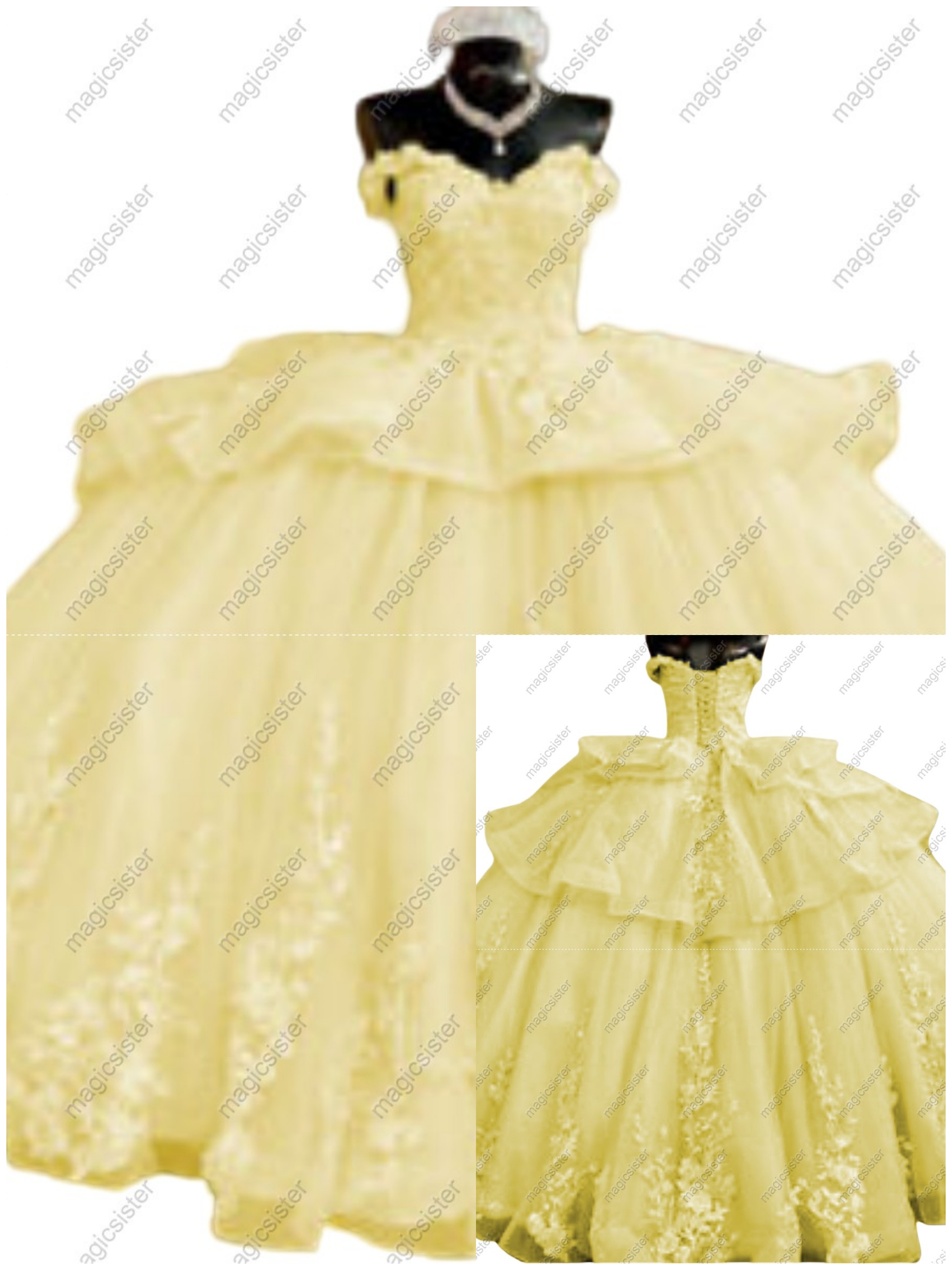 Luxurious Factory Wholesale Floral Appliques Quinceanera Ball Gowns