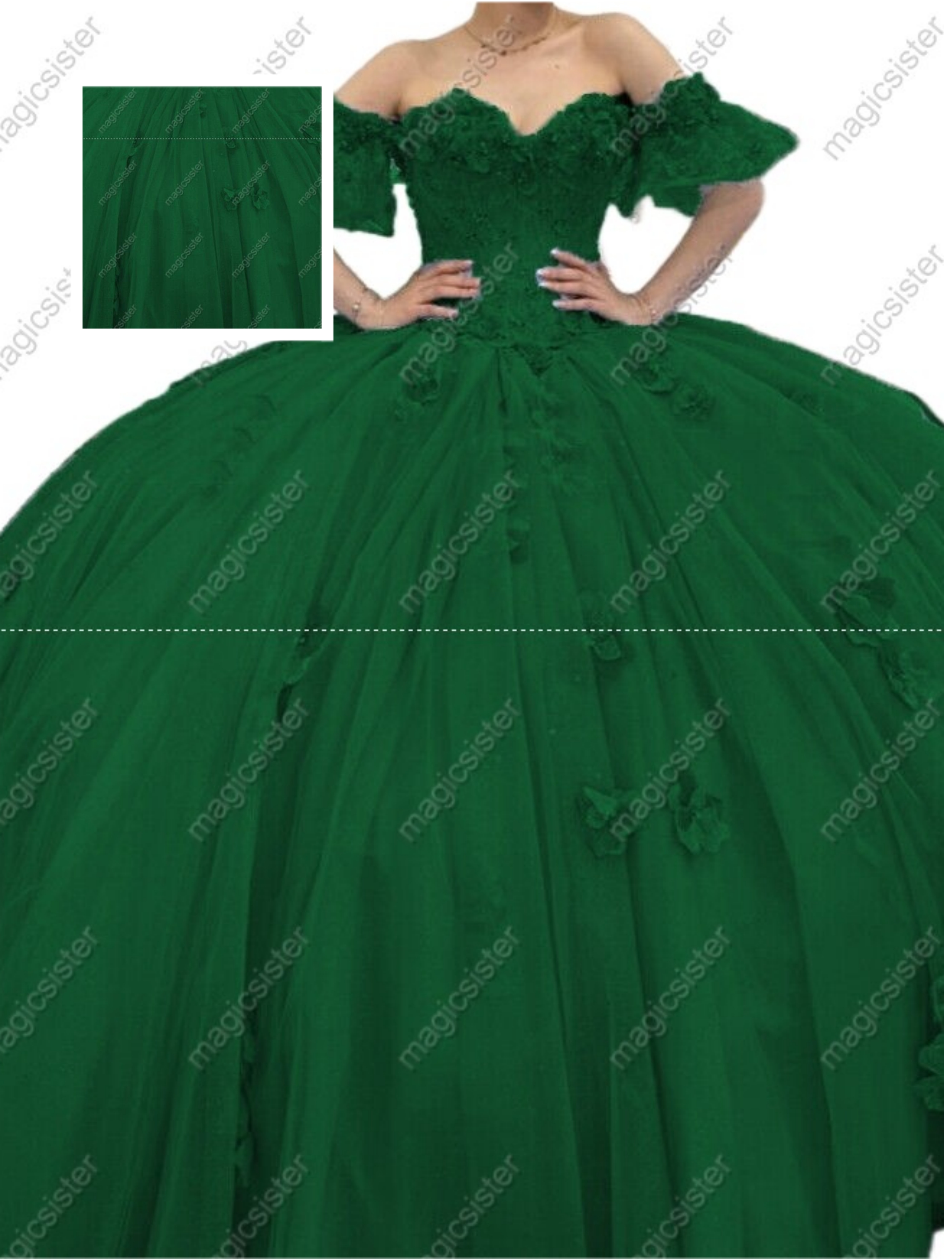 Factory Wholesale Elegant 3D Flower Quinceanera Dress