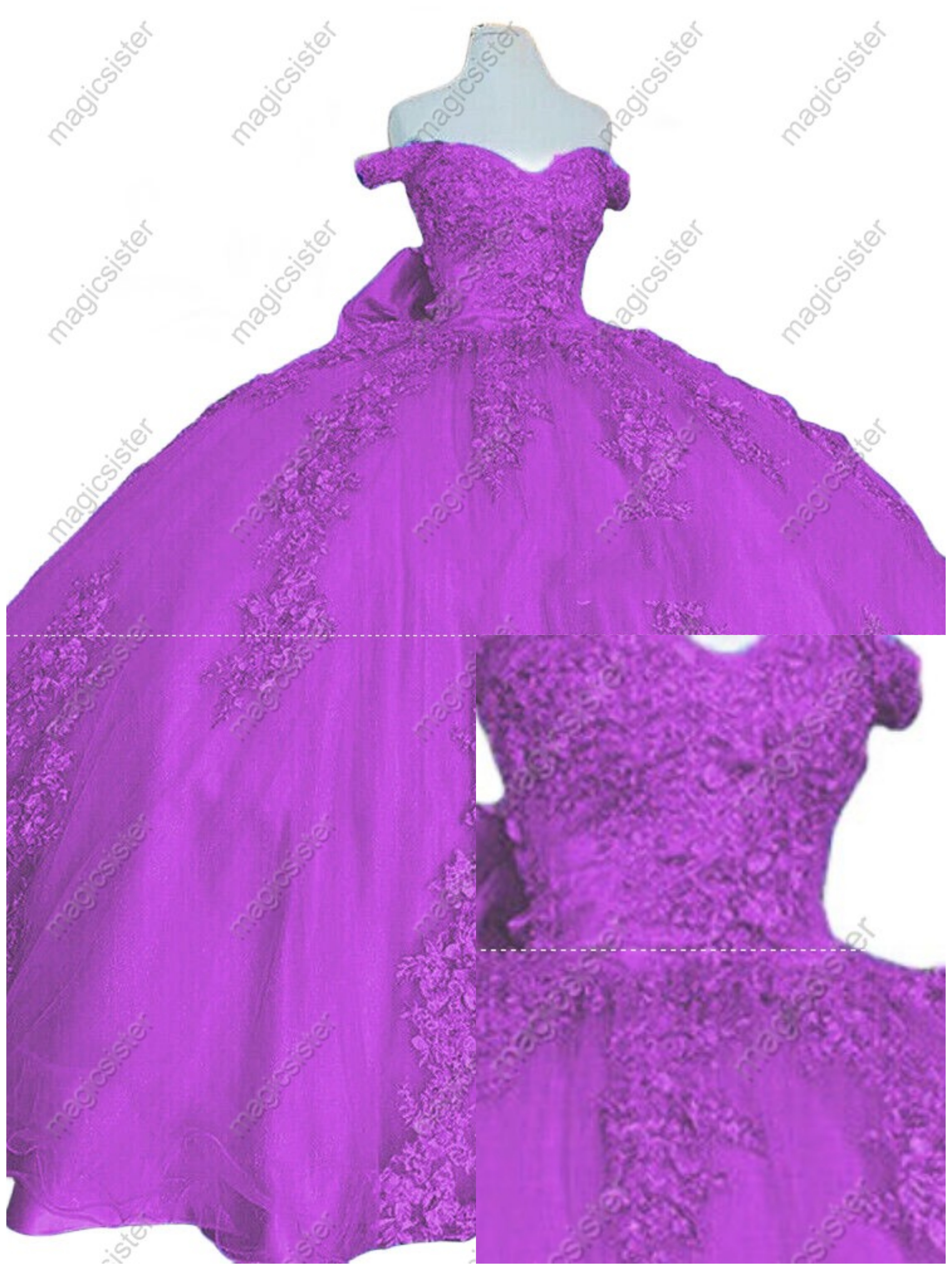 Luxurious Factory Wholesale Floral Appliques Quinceanera Ball Gowns