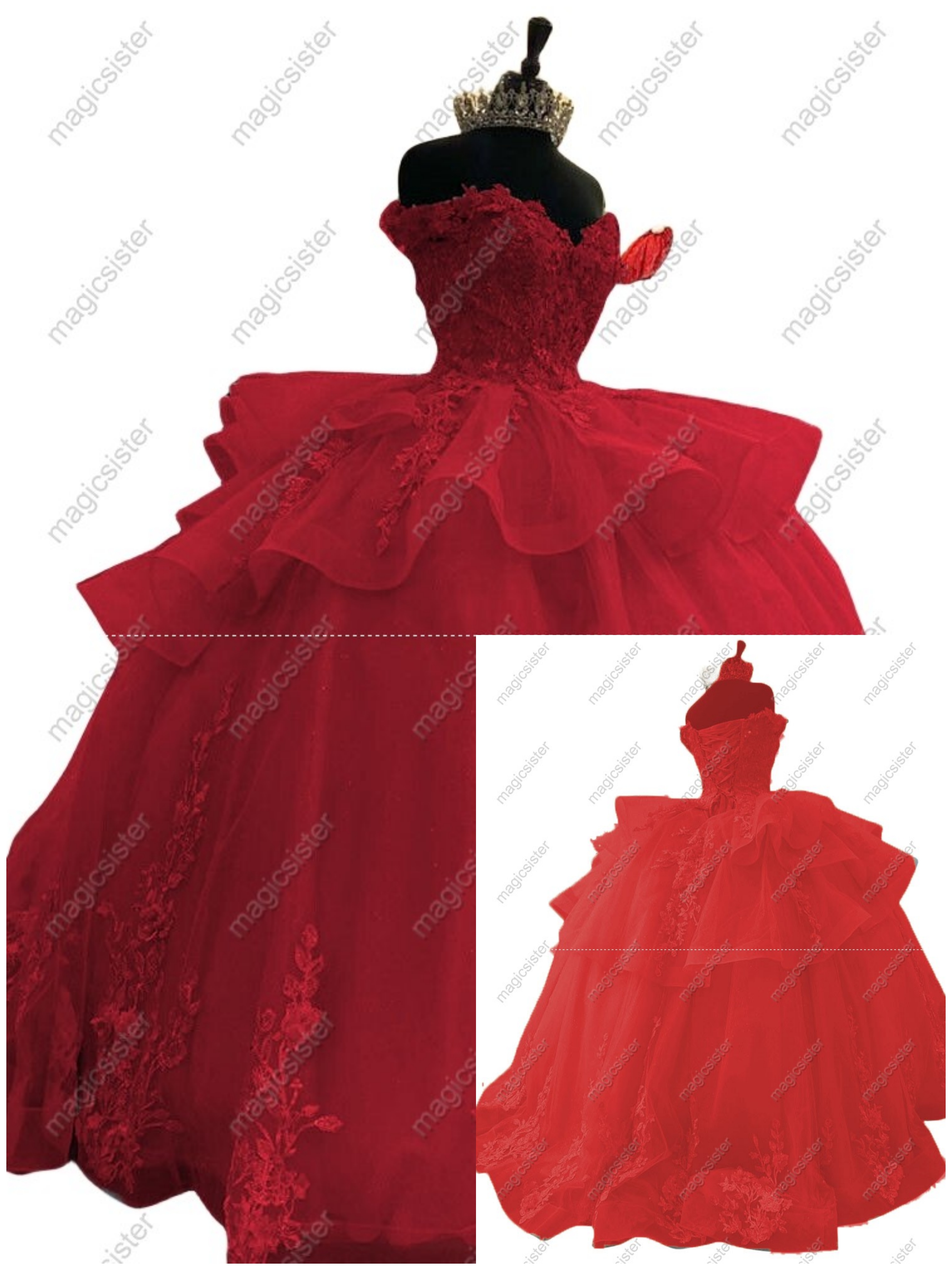 Luxurious Factory Wholesale Floral Appliques Quinceanera Ball Gowns