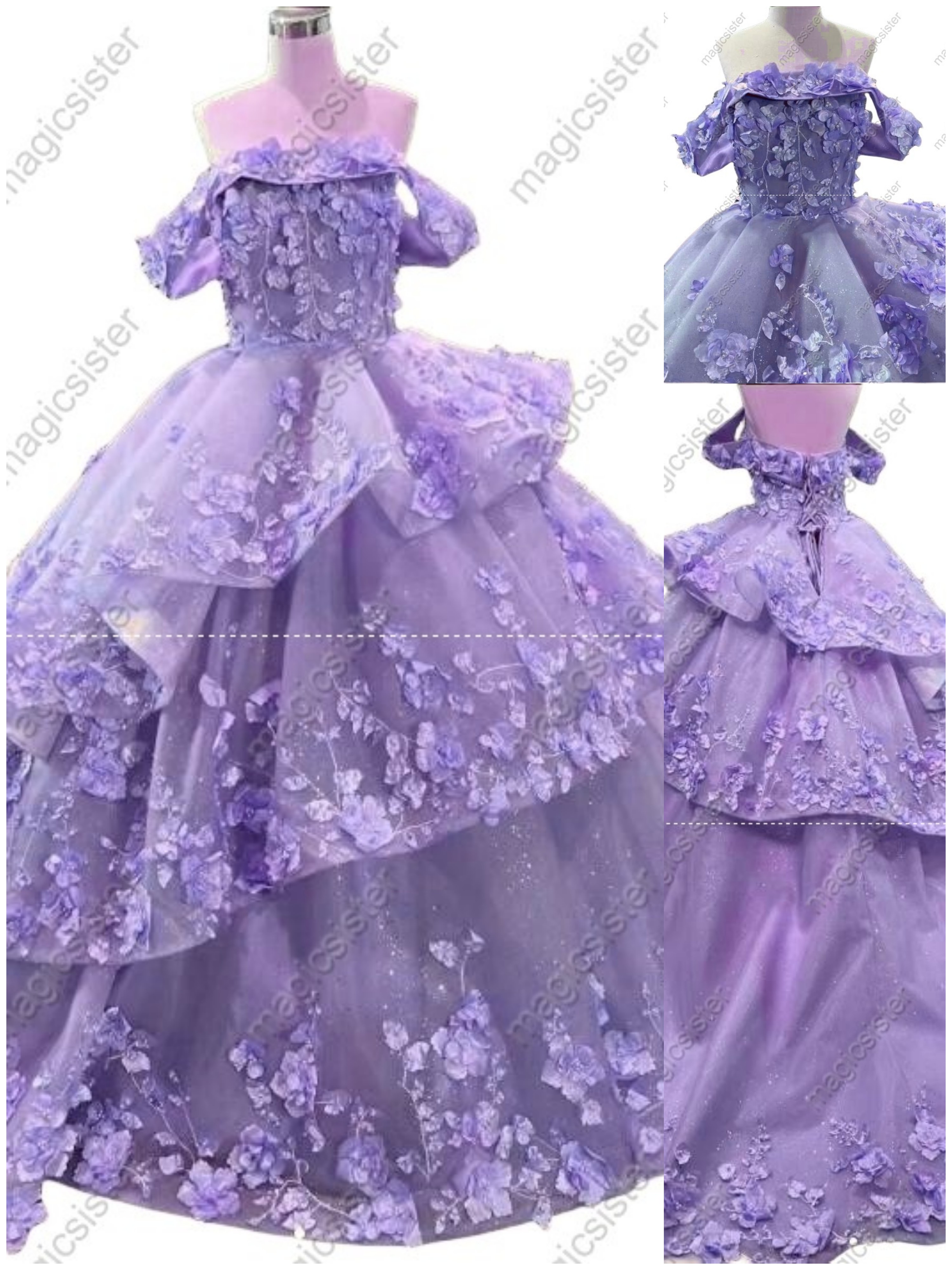 Luxury 3D Flower Factory Wholesale Quinceanera Dress