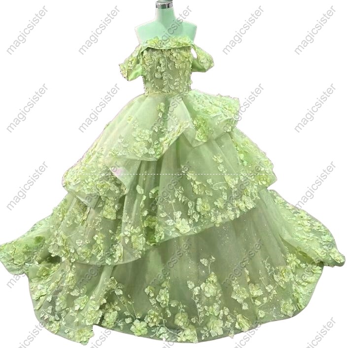 Luxury 3D Flower Factory Wholesale Quinceanera Dress