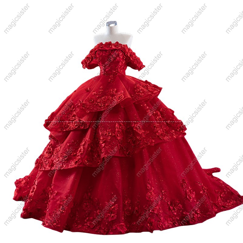 Luxury 3D Flower Factory Wholesale Quinceanera Dress