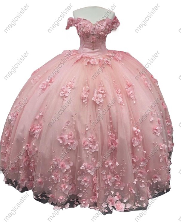 Blush Factory Wholesale 3D Flower Quinceanera Dress