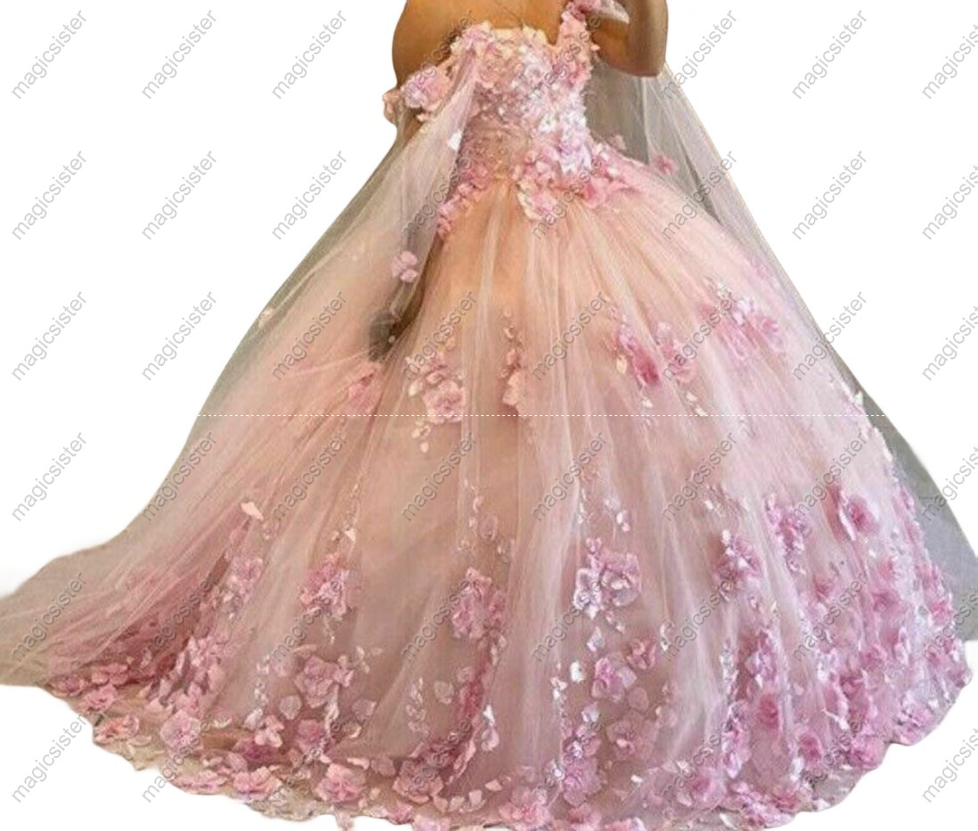 Blush Factory Wholesale 3D Flower Quinceanera Dress