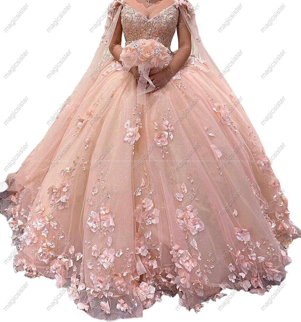 Blush Factory Wholesale 3D Flower Quinceanera Dress