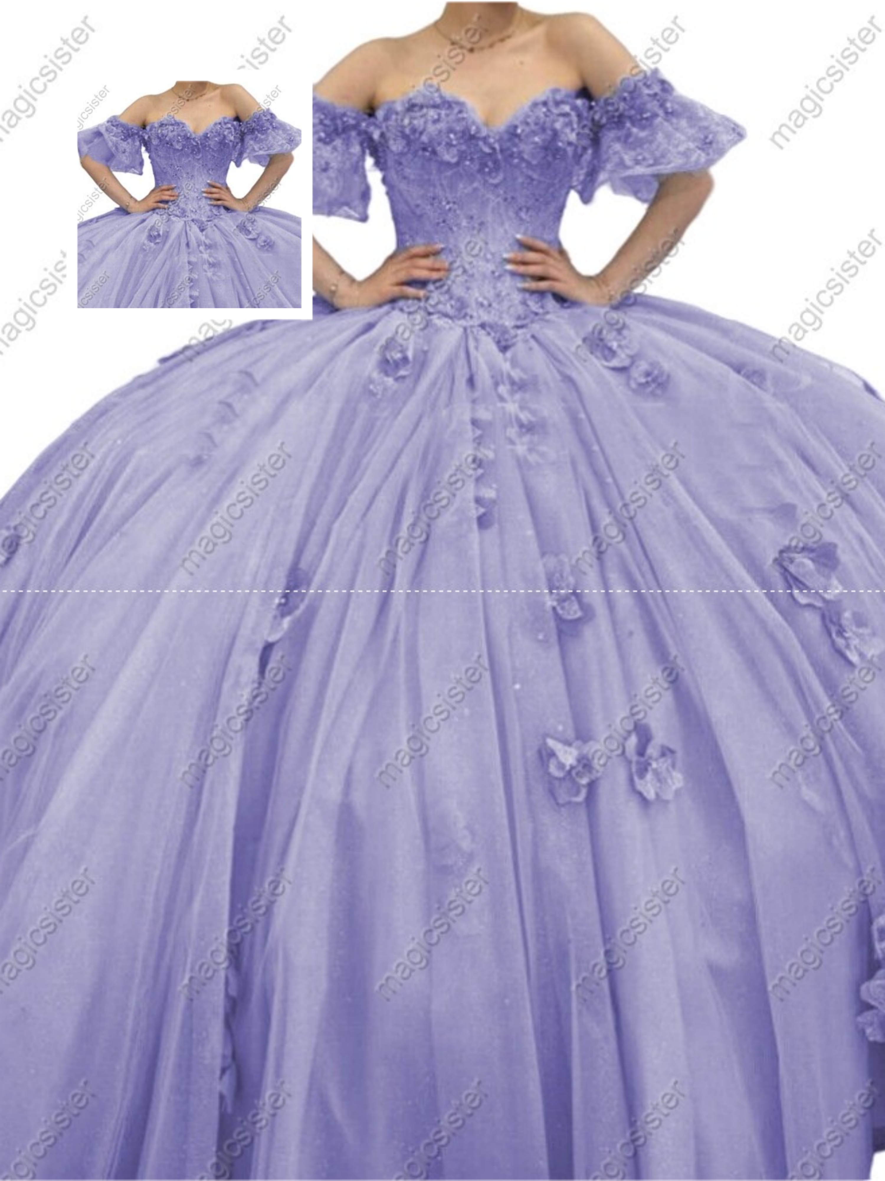 Factory Wholesale Elegant 3D Flower Quinceanera Dress