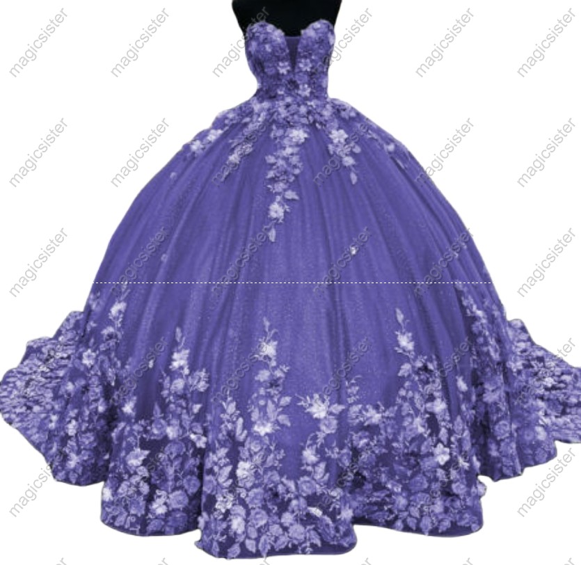Hot Sale 3D Flower Lace Quinceanera Dress